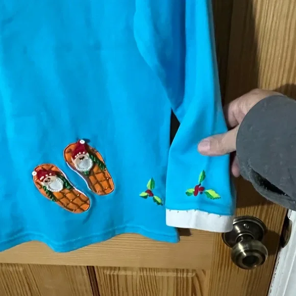 Vintage Colorful Flip-Flop Embroidered Sweater - Picture 11 of 14